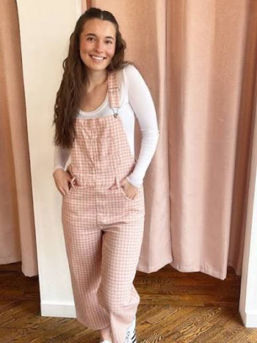 Wishlist Pink Gingham Overalls